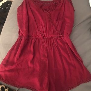 red lace romper
